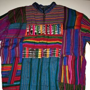 Colorful Guatemalan zip up jacket